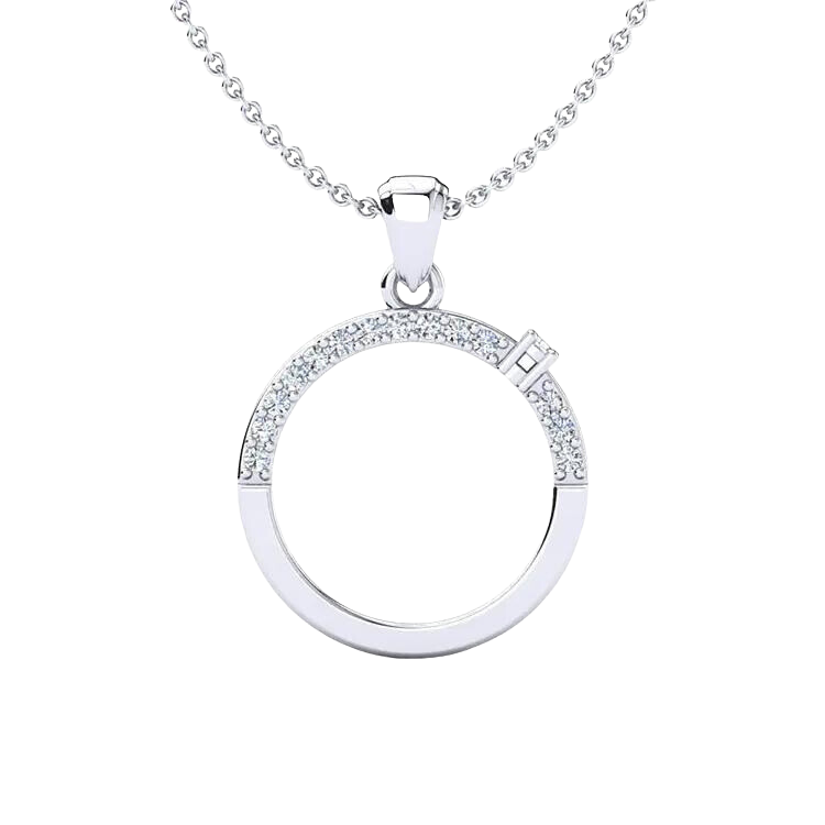 18k White Gold Designed Lab Diamond Necklace