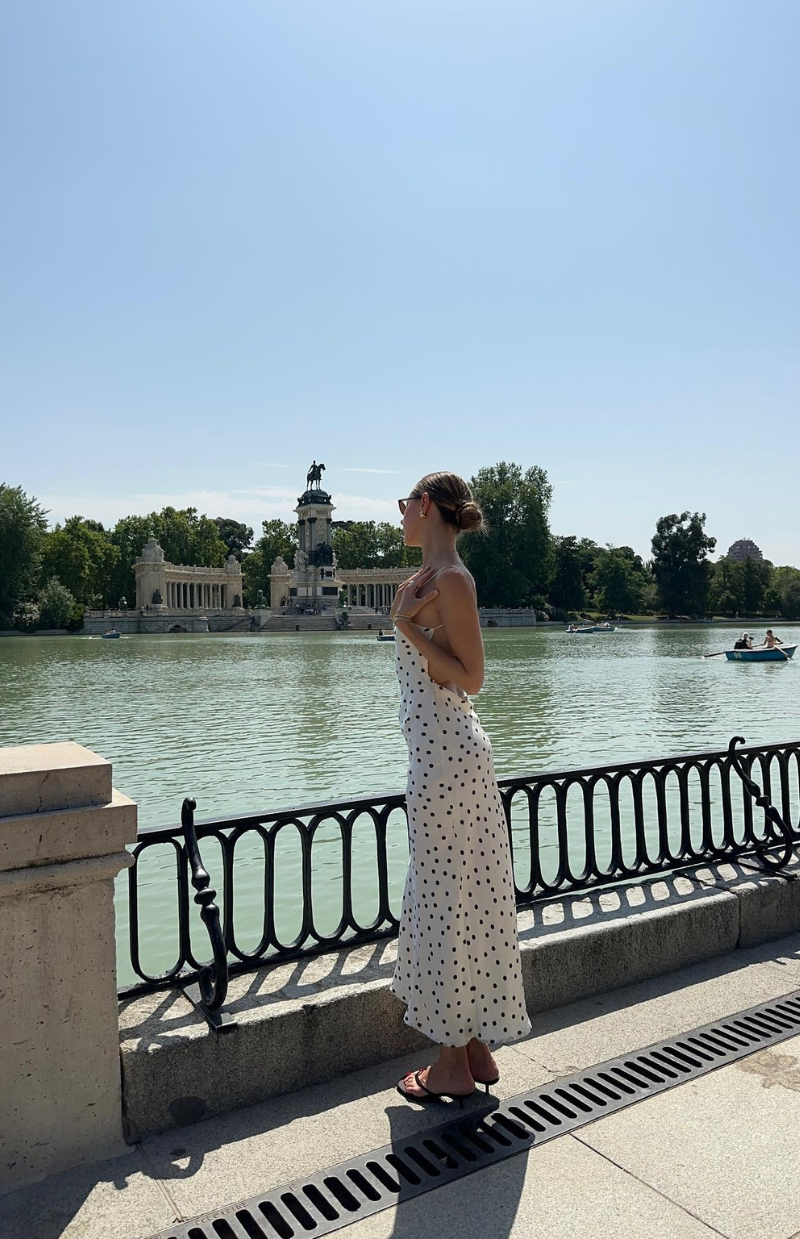 Mika Satin Polka Dot Midi Dress