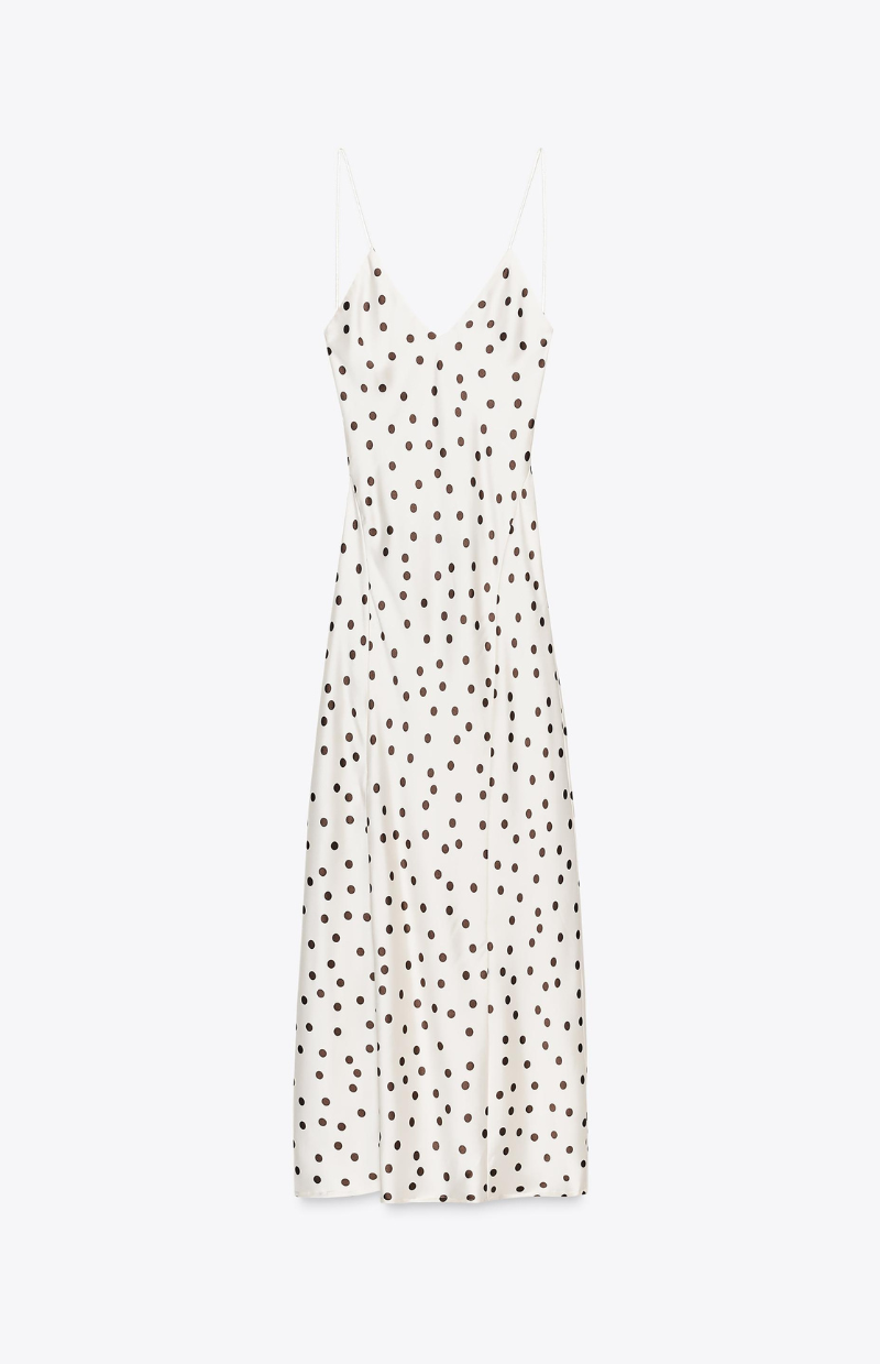 Mika Satin Polka Dot Midi Dress