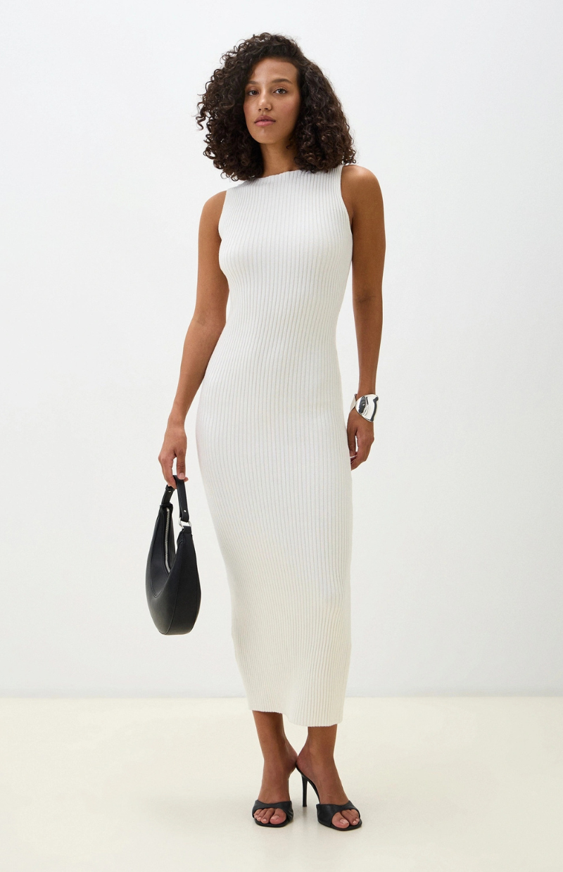 Isla Breeze Ribbed Backless Dress