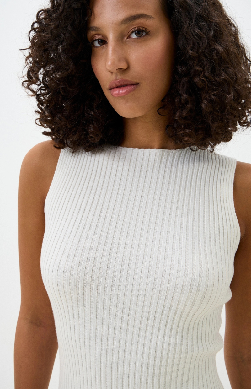 Isla Breeze Ribbed Backless Dress