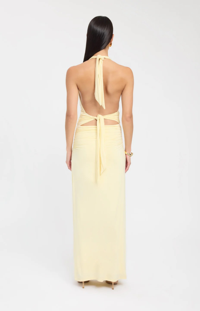 Lila Halter Tie-Back Maxi Dress