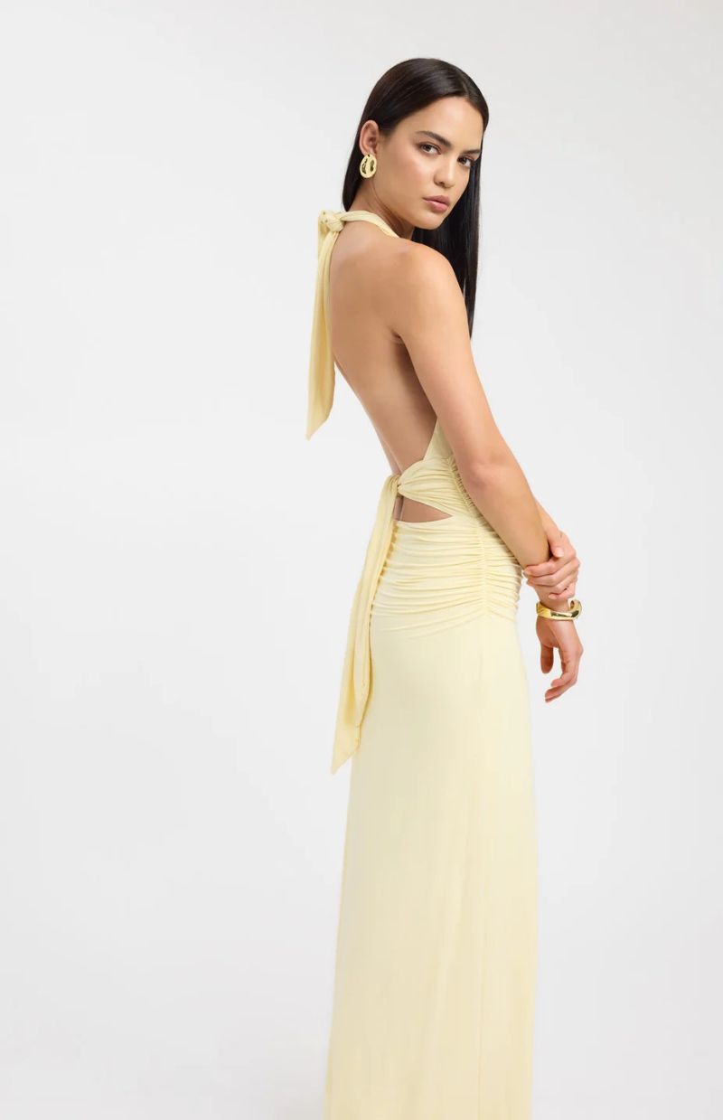 Lila Halter Tie-Back Maxi Dress