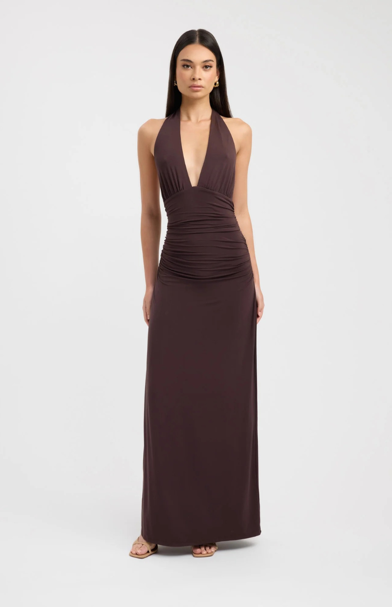 Lila Halter Tie-Back Maxi Dress