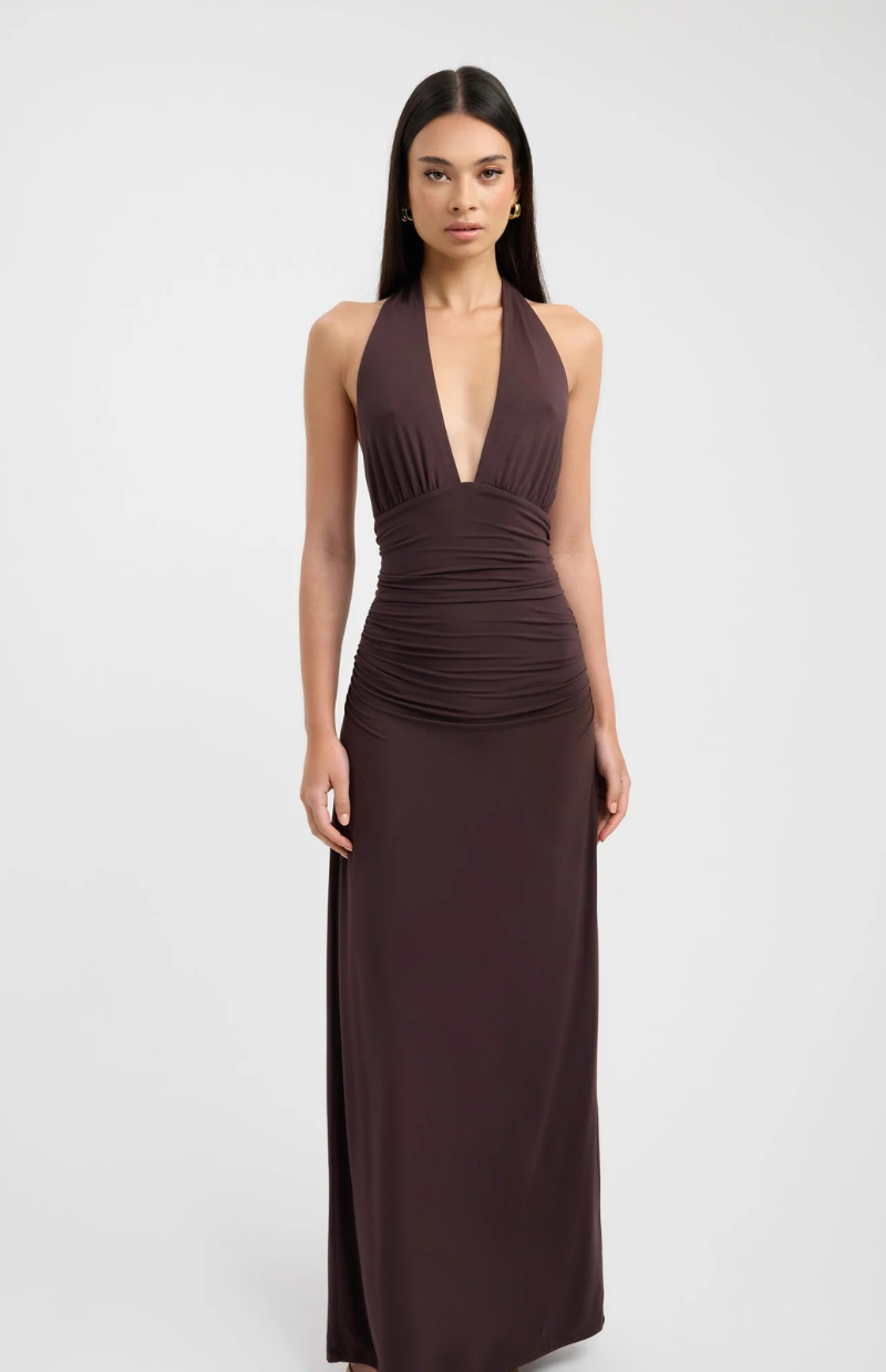 Lila Halter Tie-Back Maxi Dress