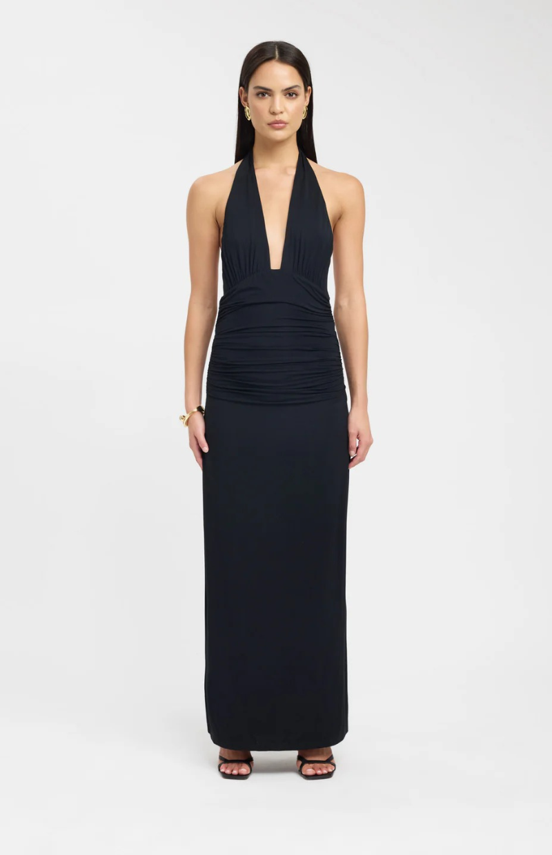 Lila Halter Tie-Back Maxi Dress