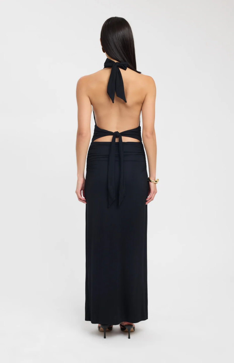Lila Halter Tie-Back Maxi Dress