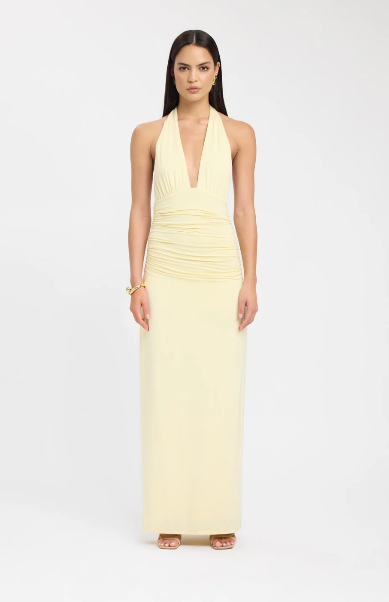 Lila Halter Tie-Back Maxi Dress