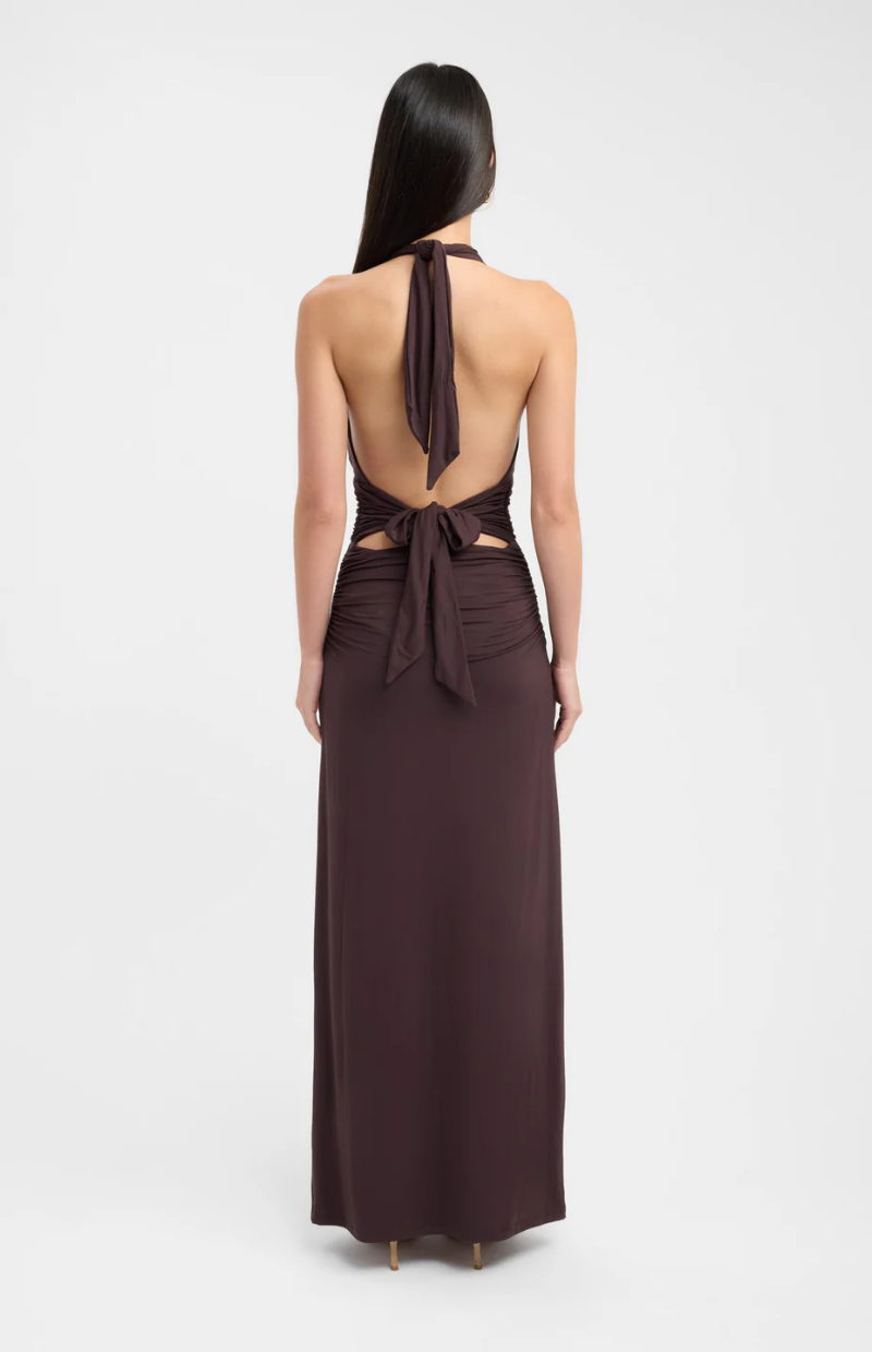 Lila Halter Tie-Back Maxi Dress