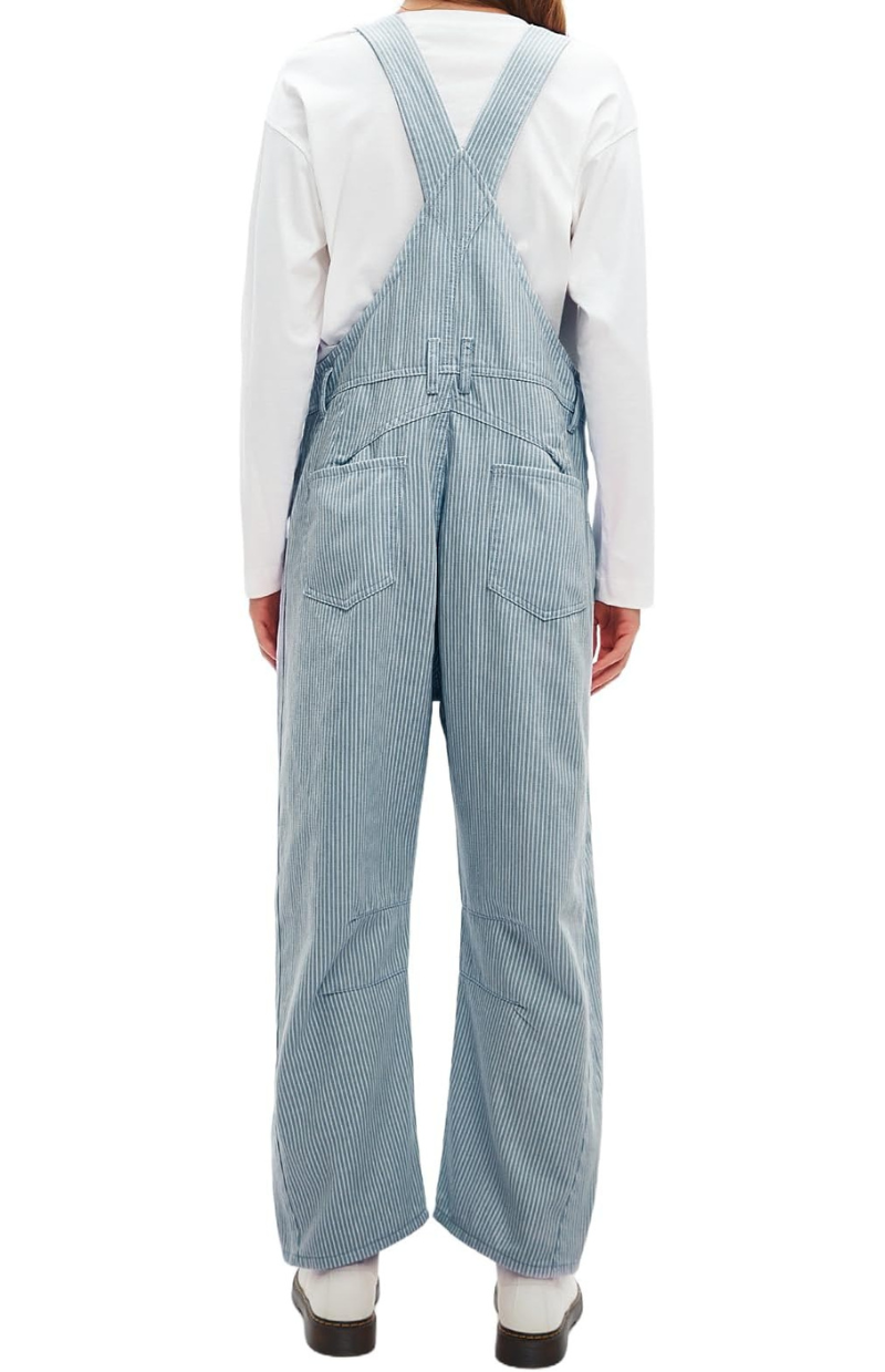 Lila’s Striped Barrel Overalls