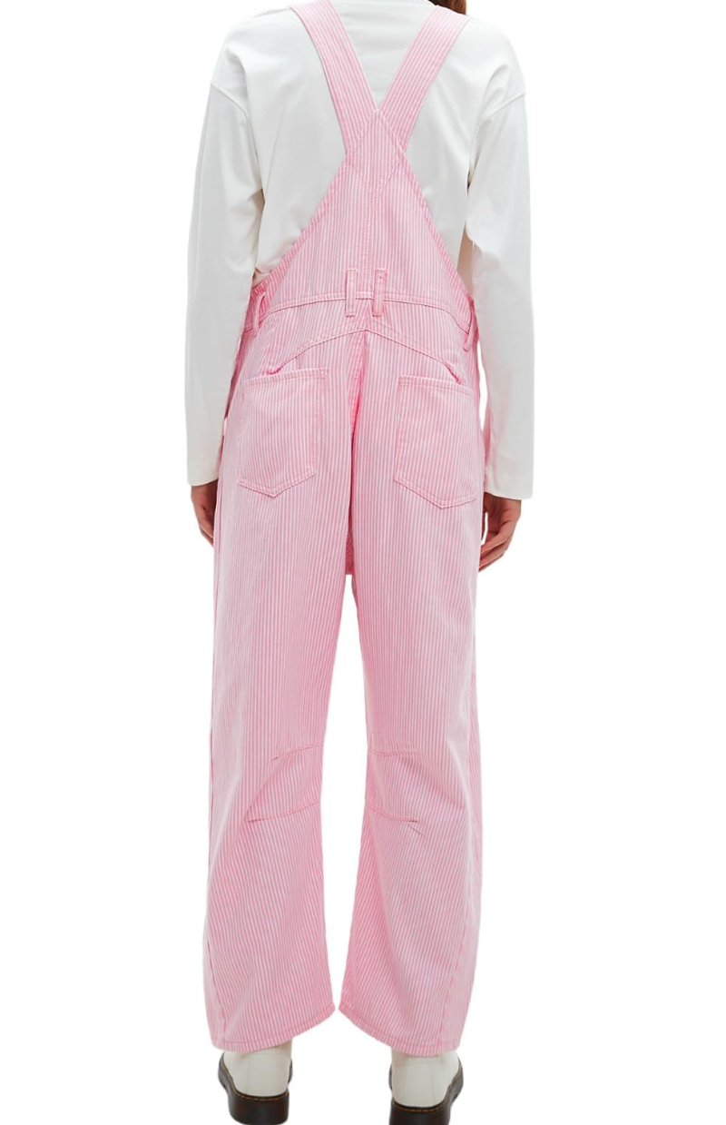 Lila’s Striped Barrel Overalls