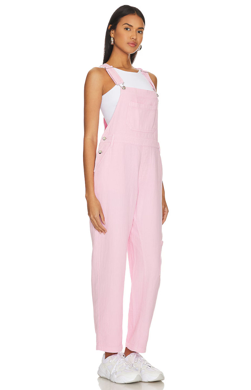 Lila’s Striped Barrel Overalls