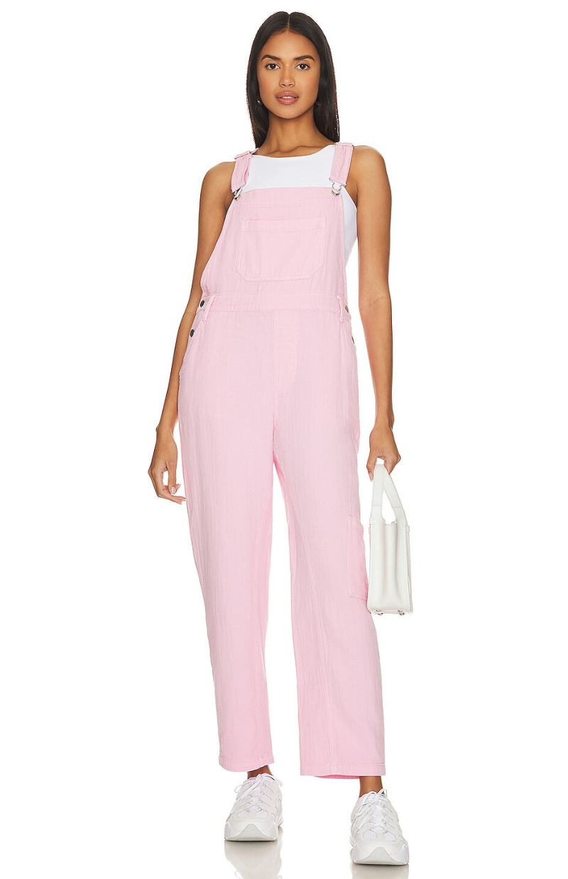 Lila’s Striped Barrel Overalls