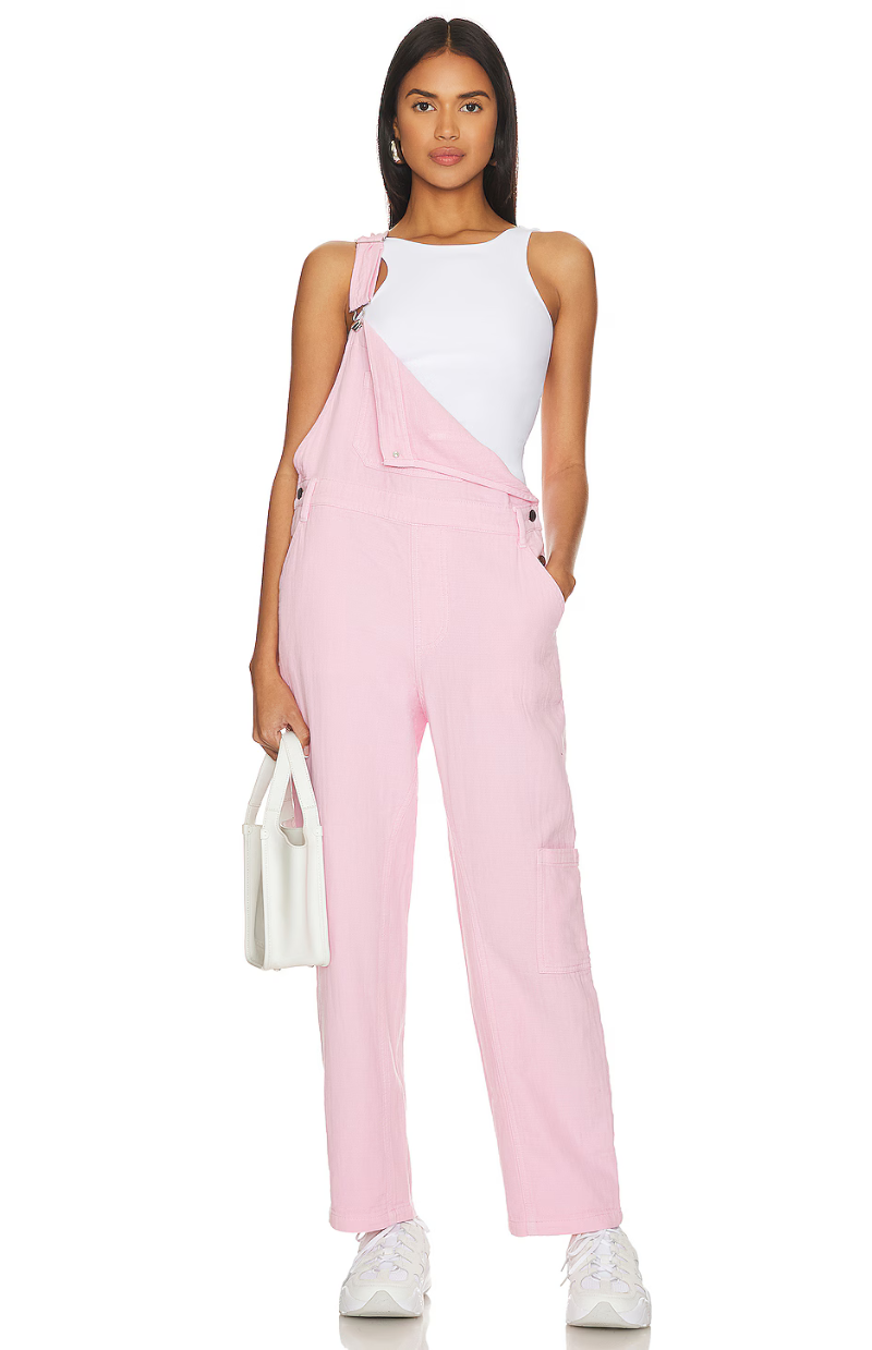 Lila’s Striped Barrel Overalls