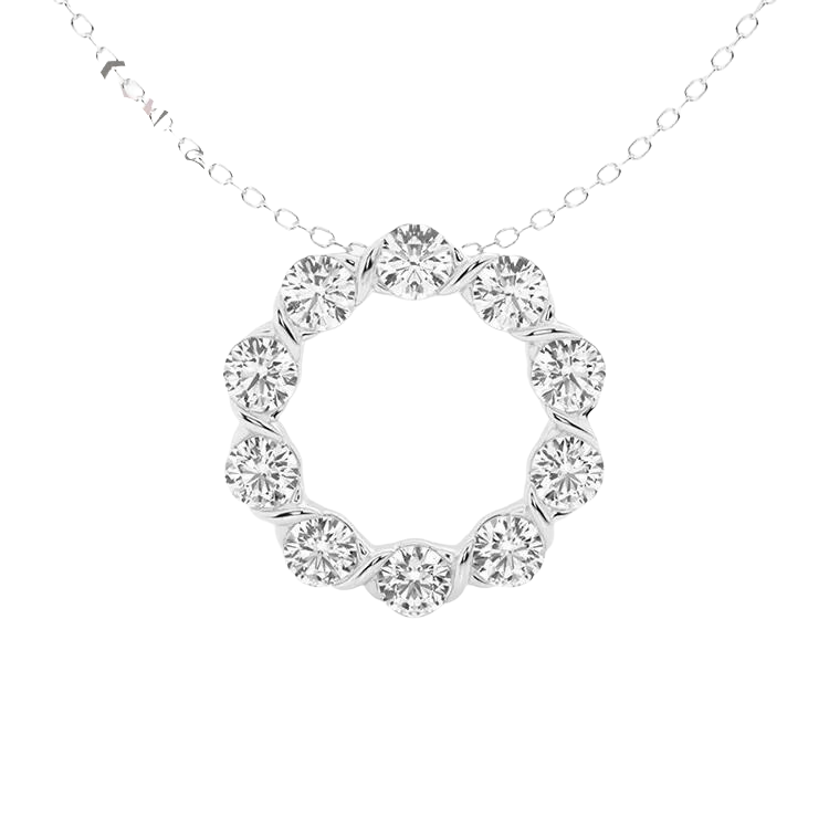 Luxury Round Brilliant Cut Diamond Necklace