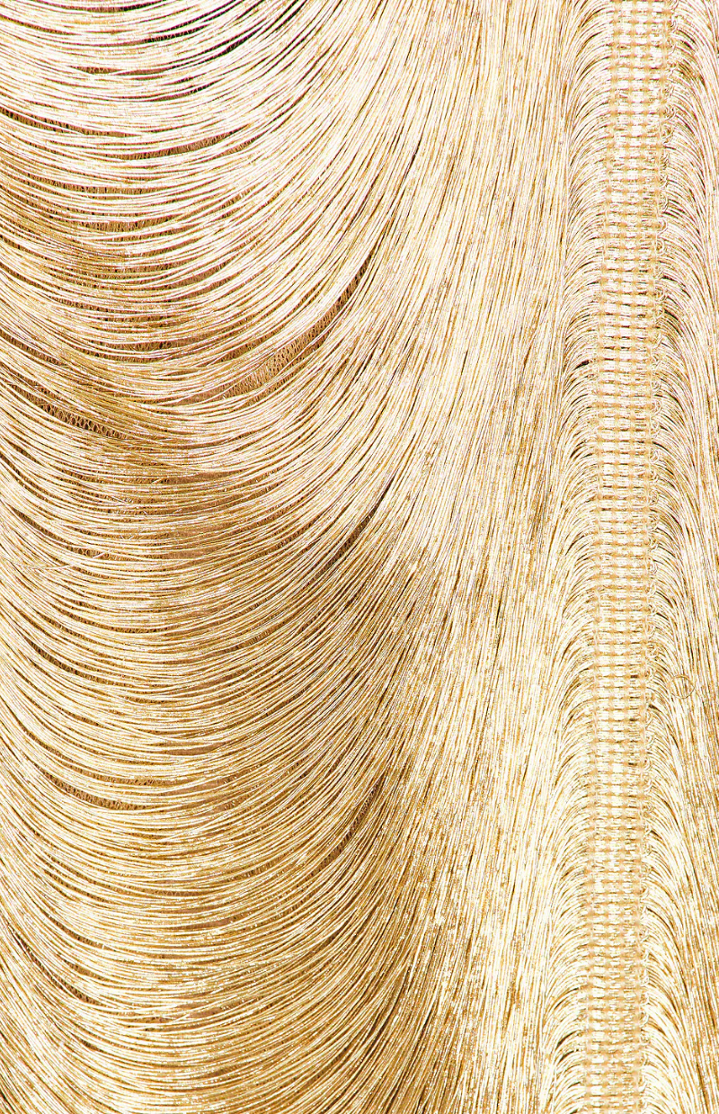 Aurelia Metallic Fringe Mini Dress – Gold