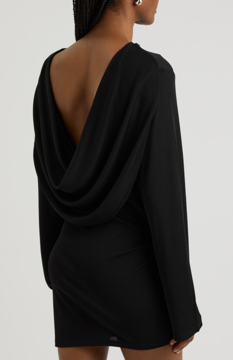 Celeste Draped Back Crepe Dress
