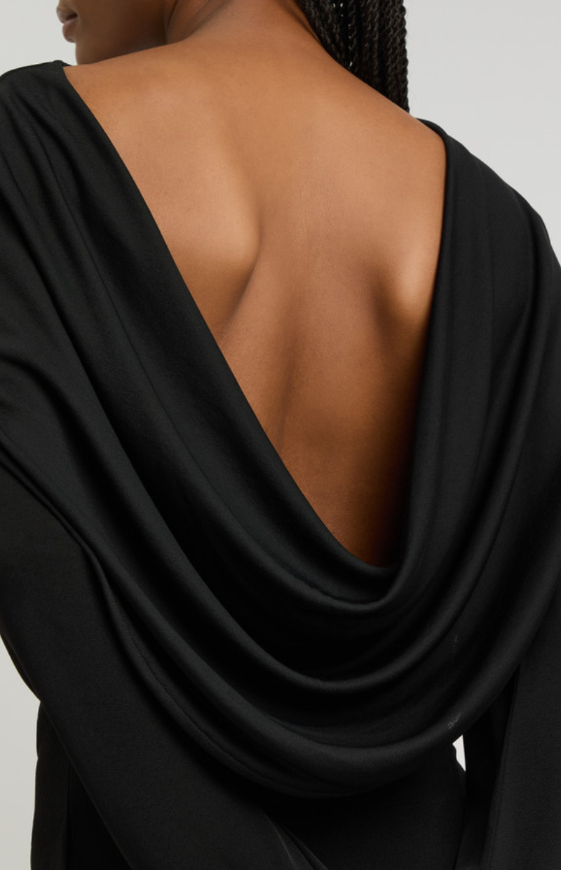 Celeste Draped Back Crepe Dress