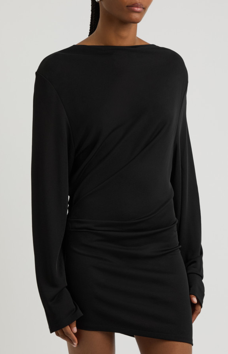 Celeste Draped Back Crepe Dress