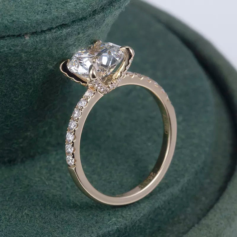 2.6Ct Round Engagement 18k Yellow Gold Lab Diamond Ring