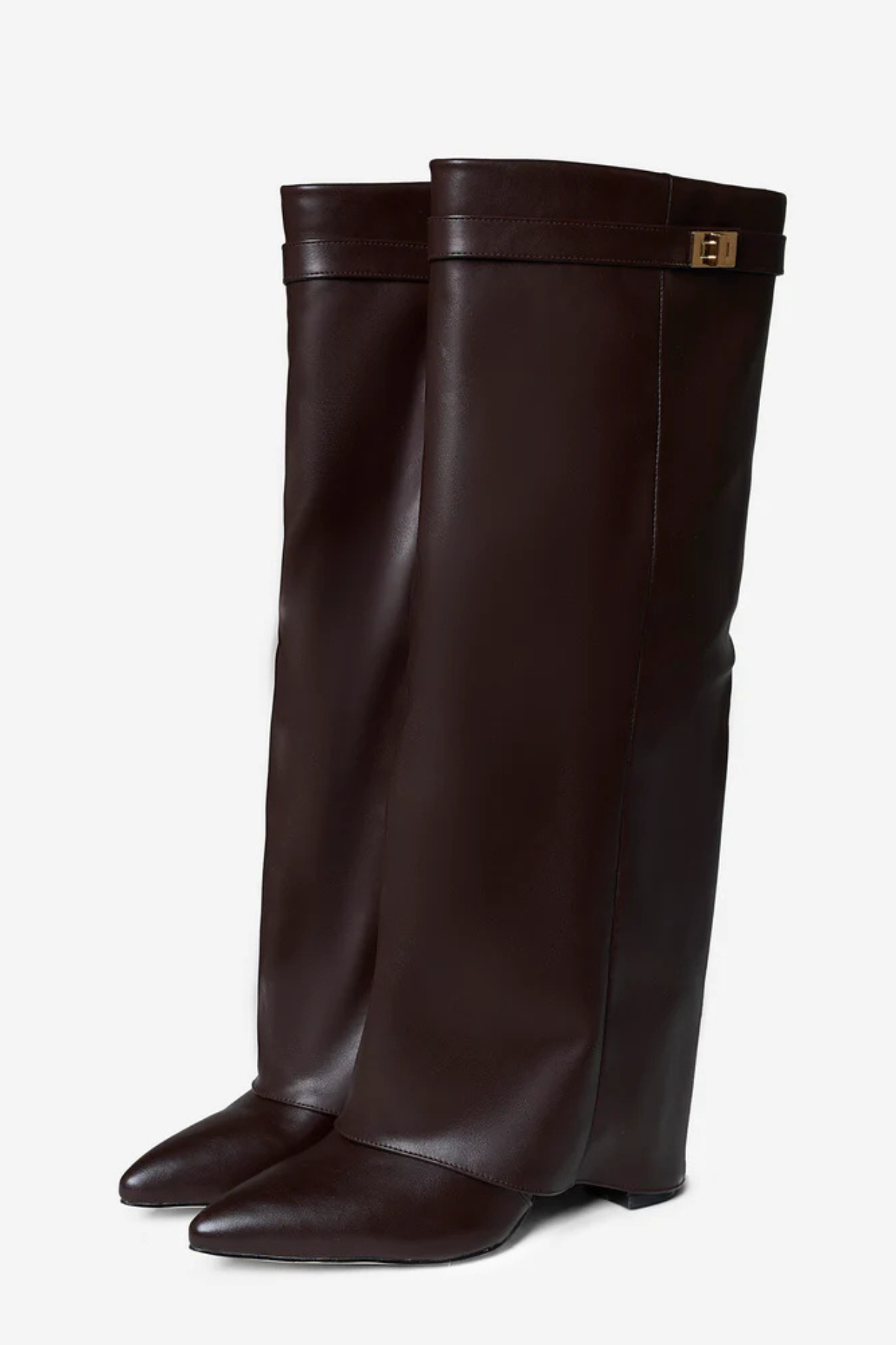 Aris Leather Fold-Over Knee Boots