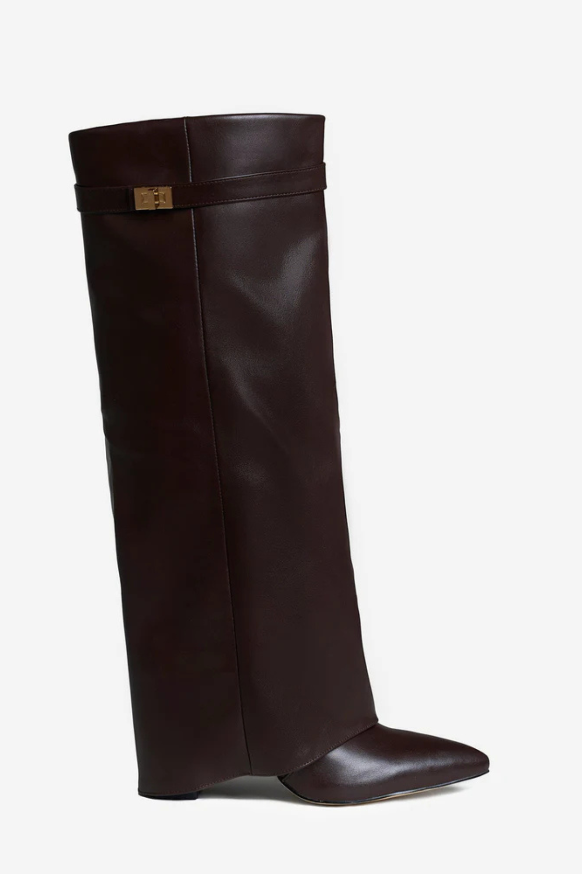 Aris Leather Fold-Over Knee Boots