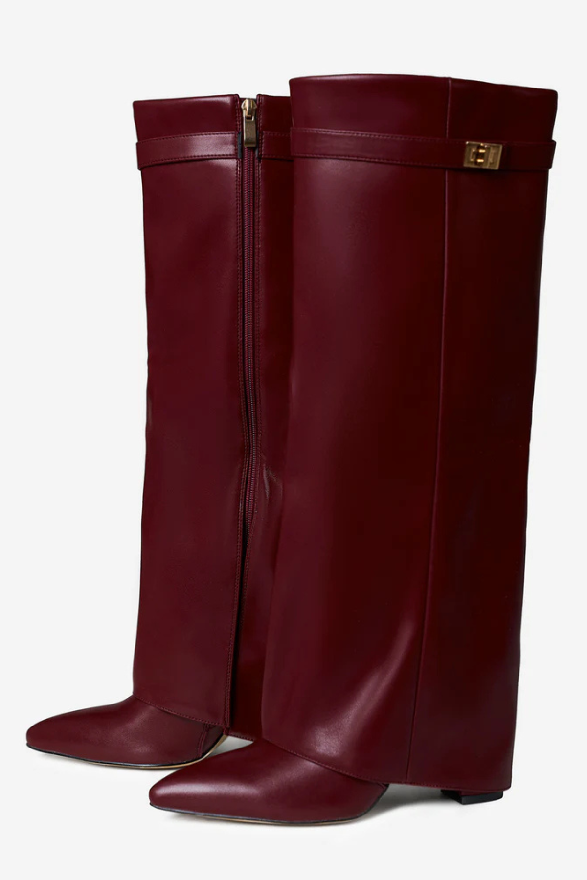 Aris Leather Fold-Over Knee Boots