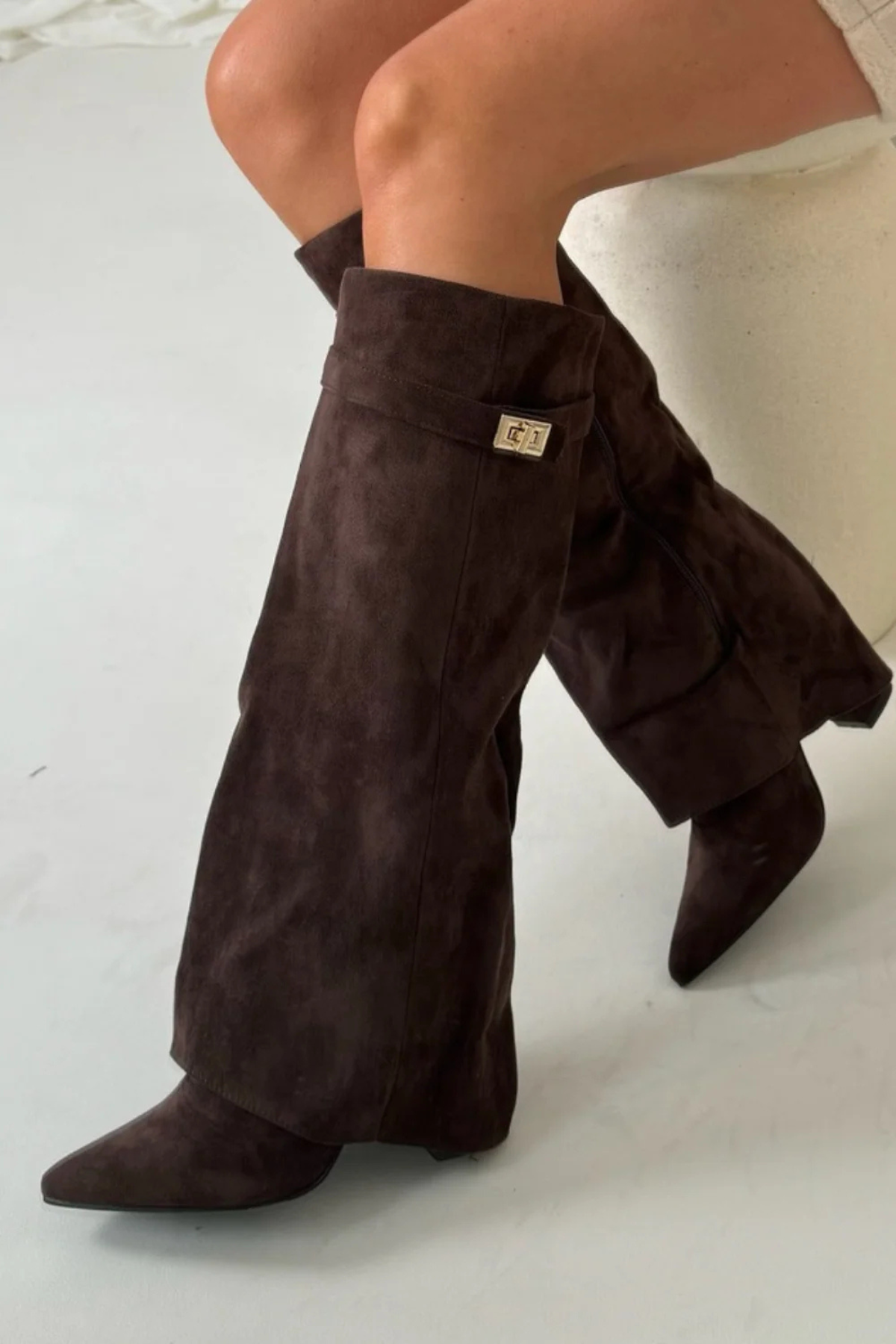 VELORA Fold-Over Knee Boots