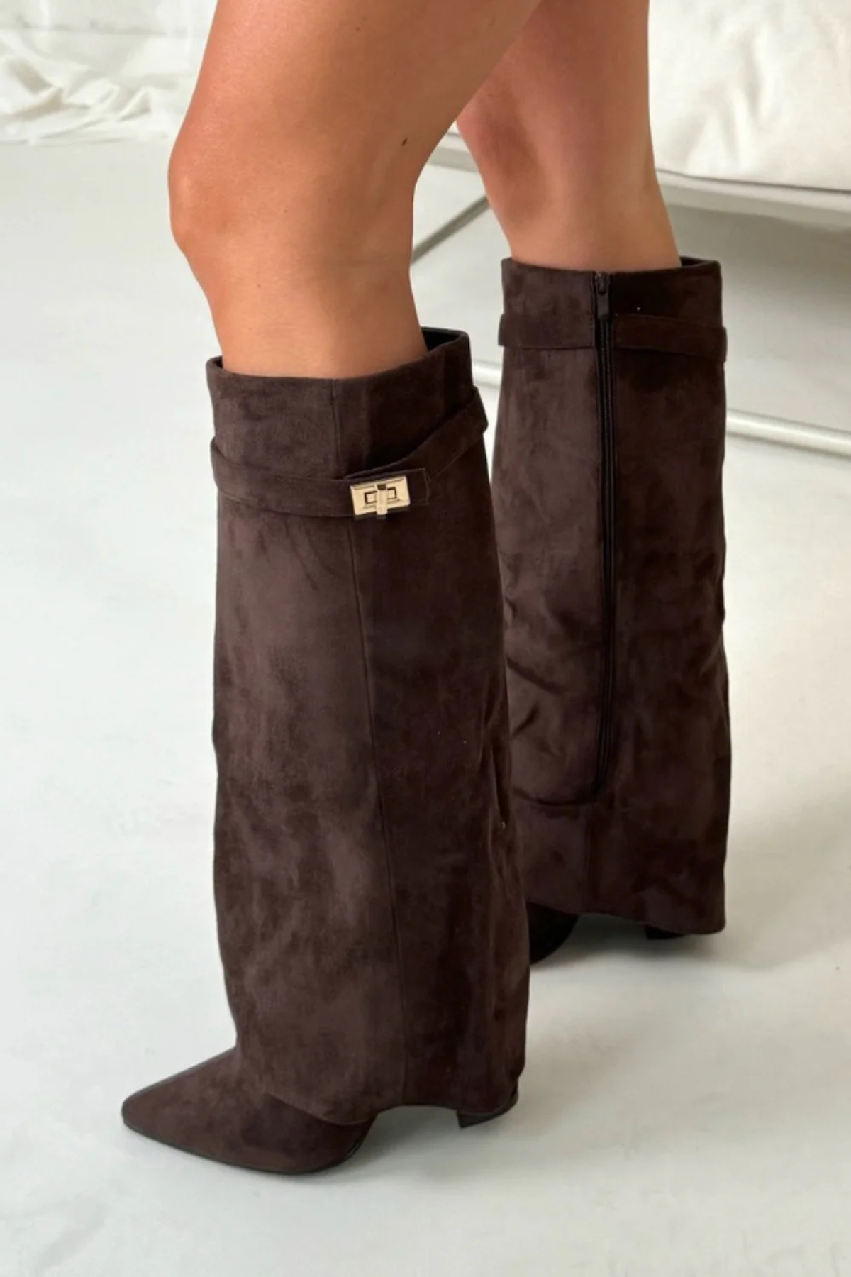 VELORA Fold-Over Knee Boots