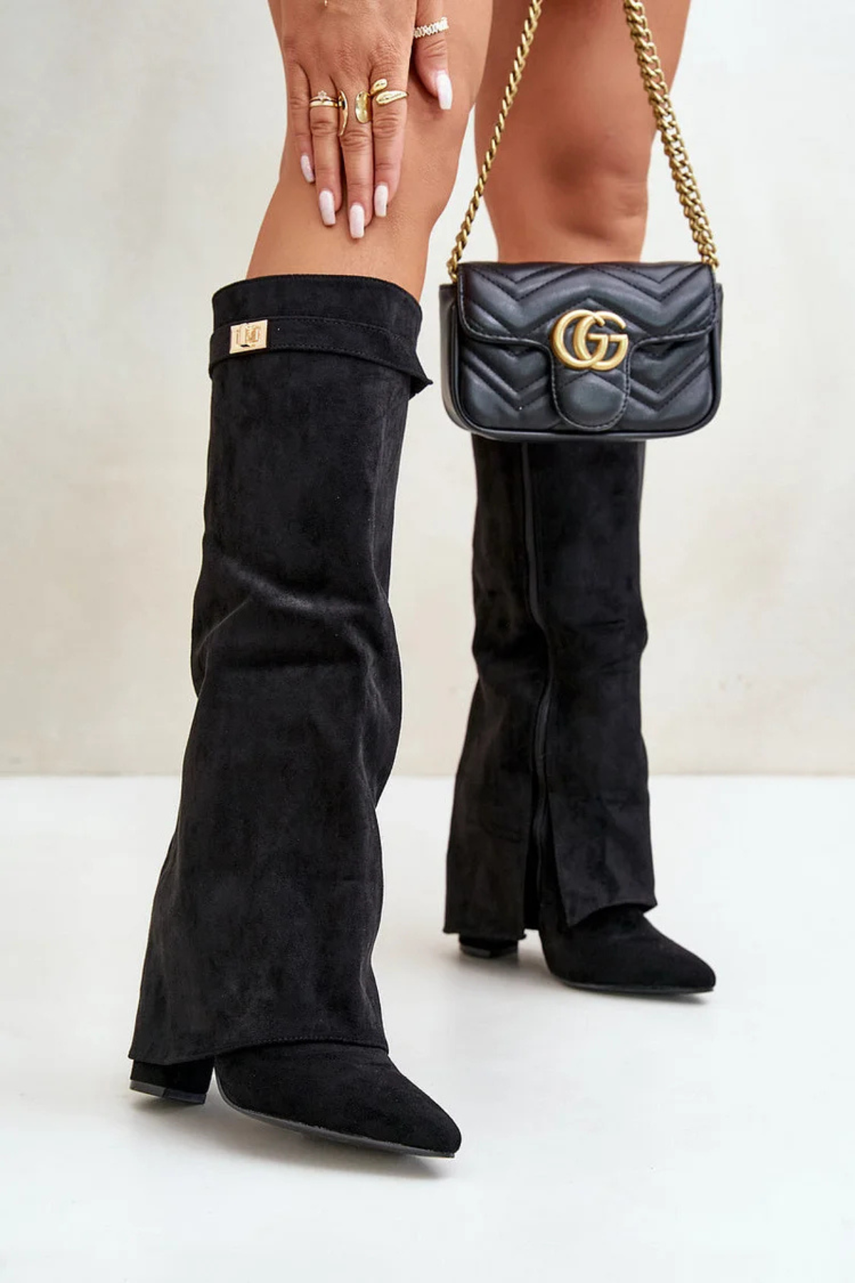 VELORA Fold-Over Knee Boots