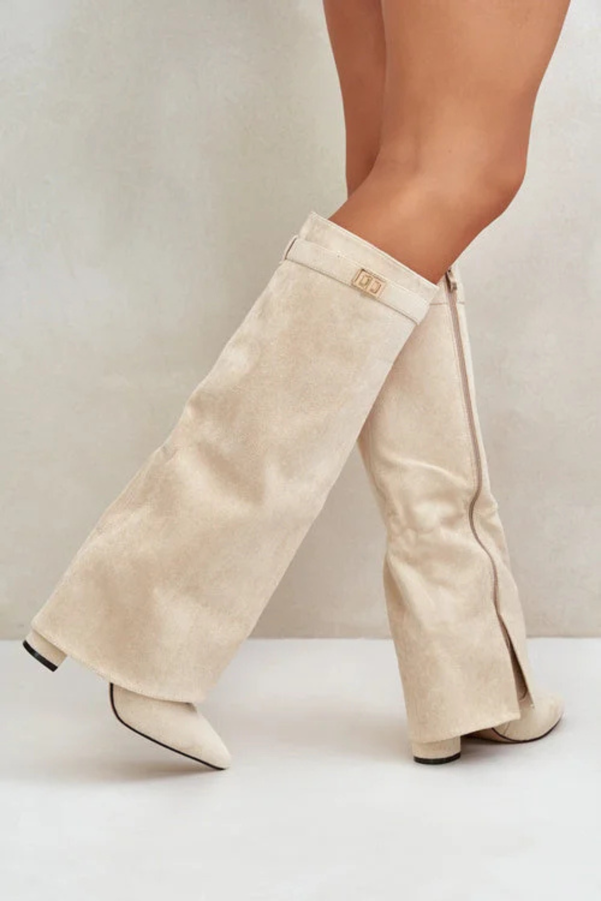 VELORA Fold-Over Knee Boots