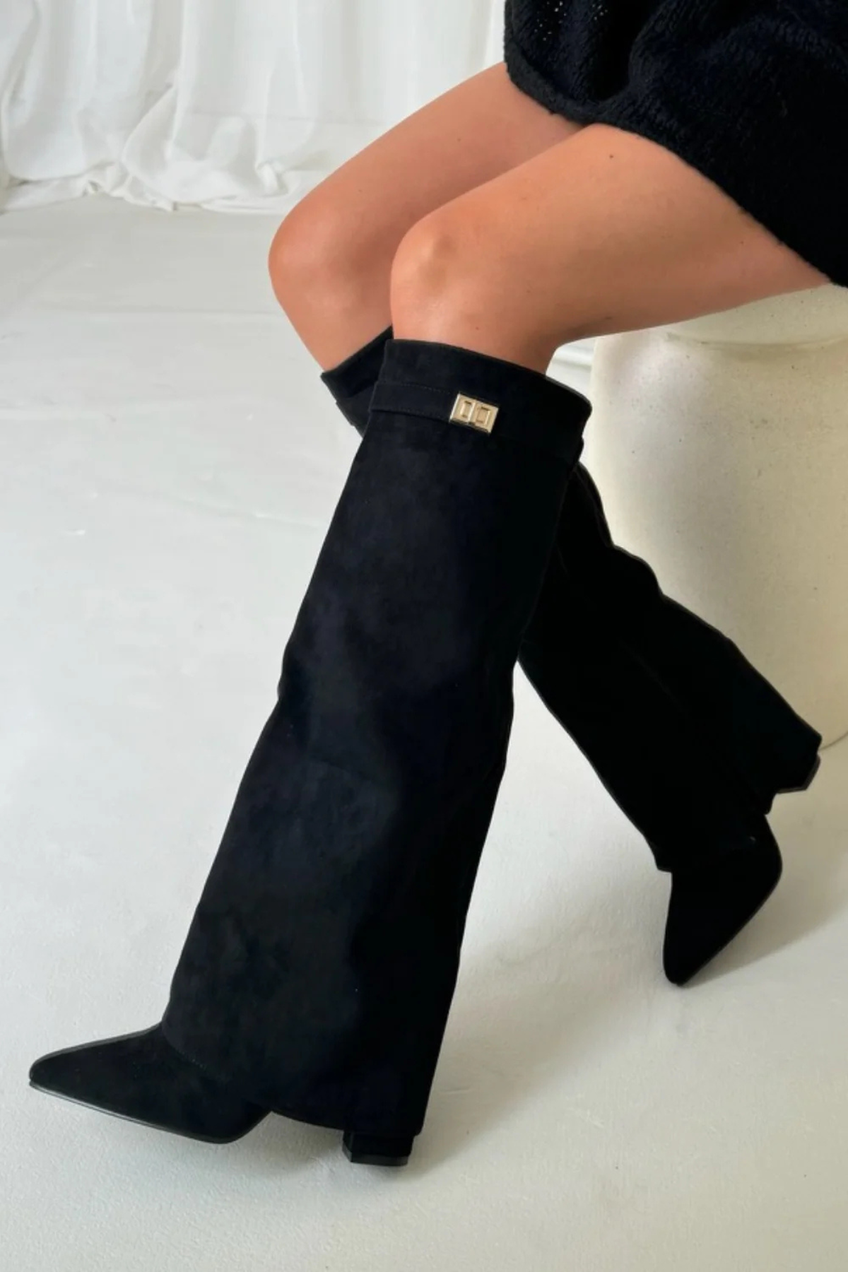 VELORA Fold-Over Knee Boots