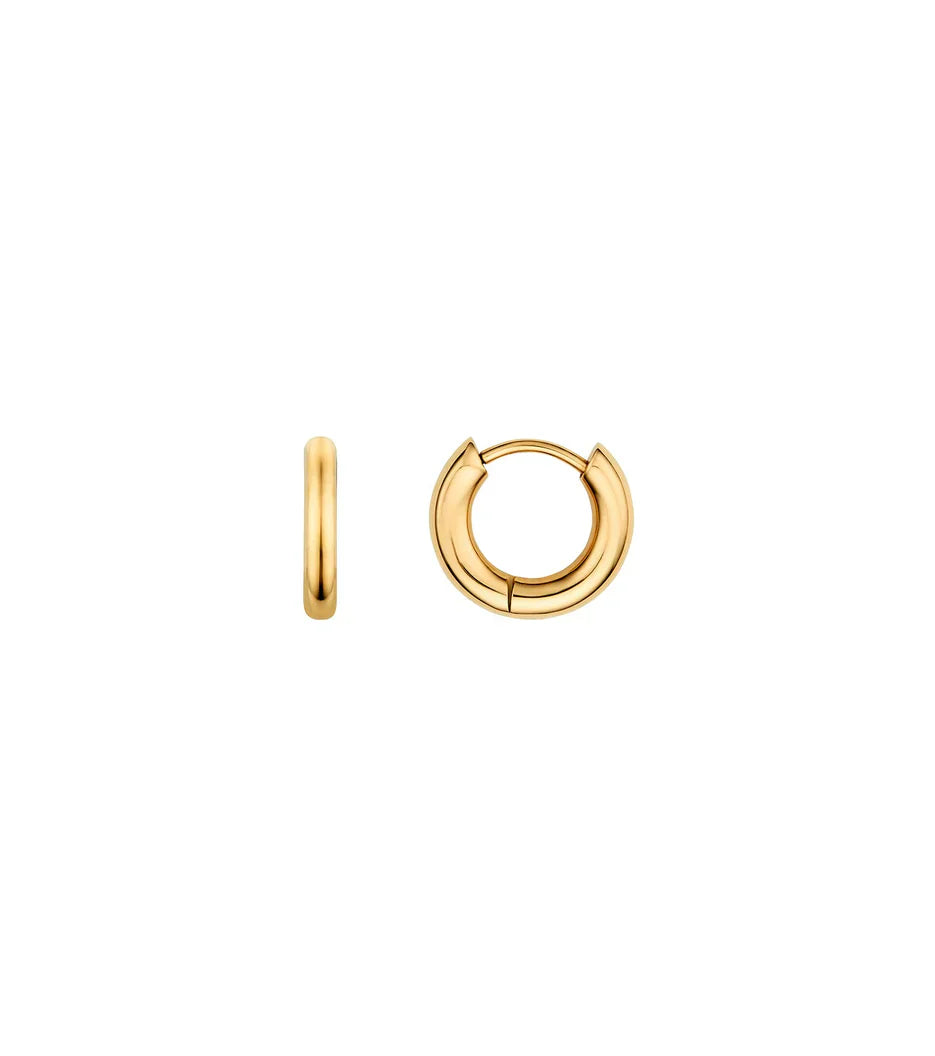 Mini Chunky Huggie Hoop Earrings (Gold)