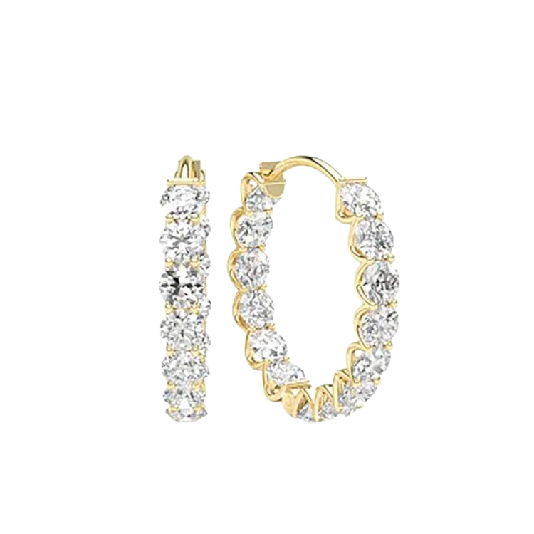 Elegant Diamond Hoop Earrings