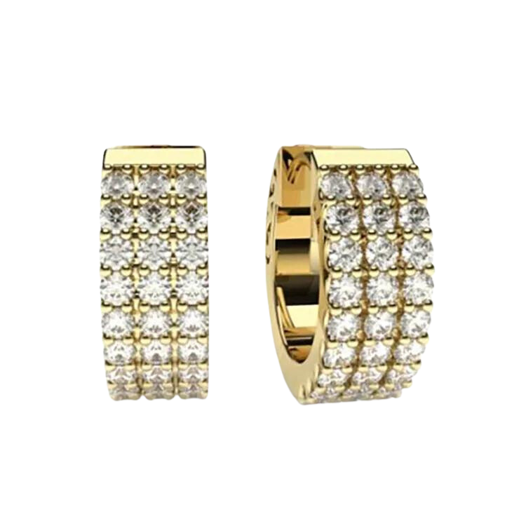 Luxury 18k Gold Diamond Studs Earrings