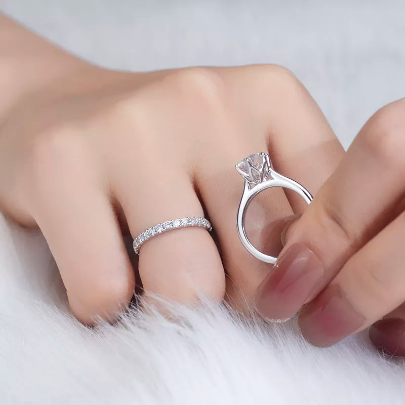 14k Gold Lab Diamond Engagement Ring Set