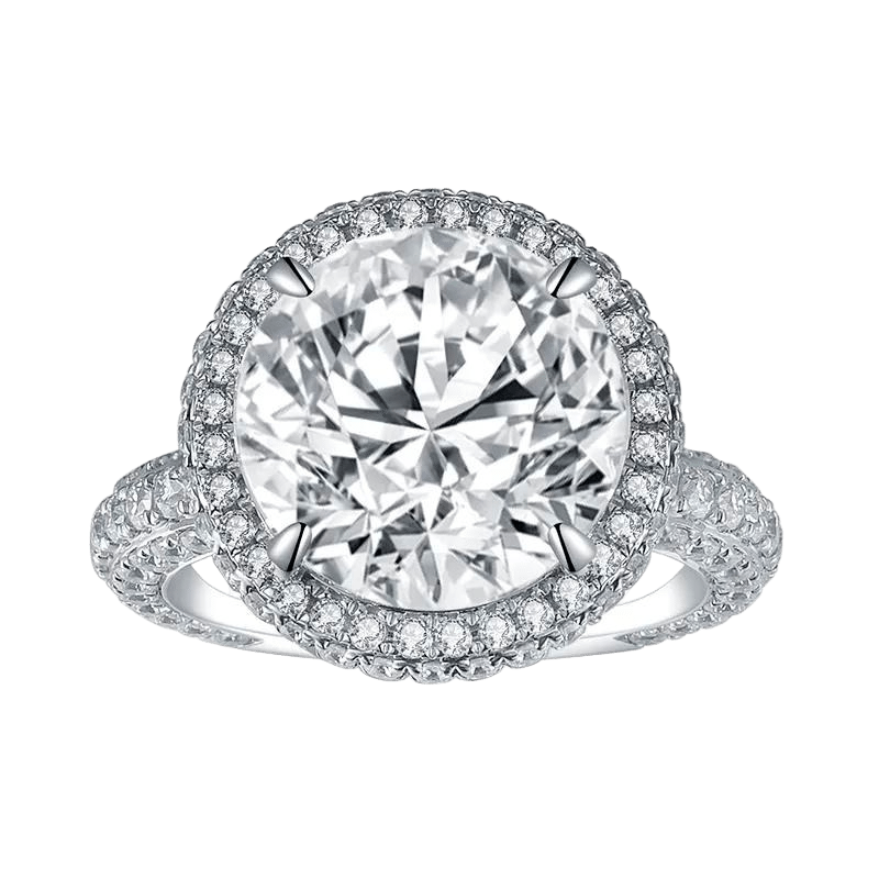Round Cut Moissanite Dainty Ring