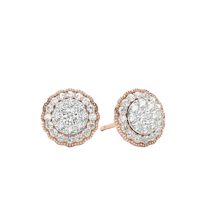 Elegant Round Brilliant Cut Diamond Stud Earrings