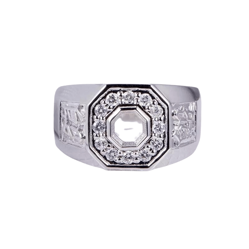 14k Solid Gold Natural Diamond Ring Luxury Style