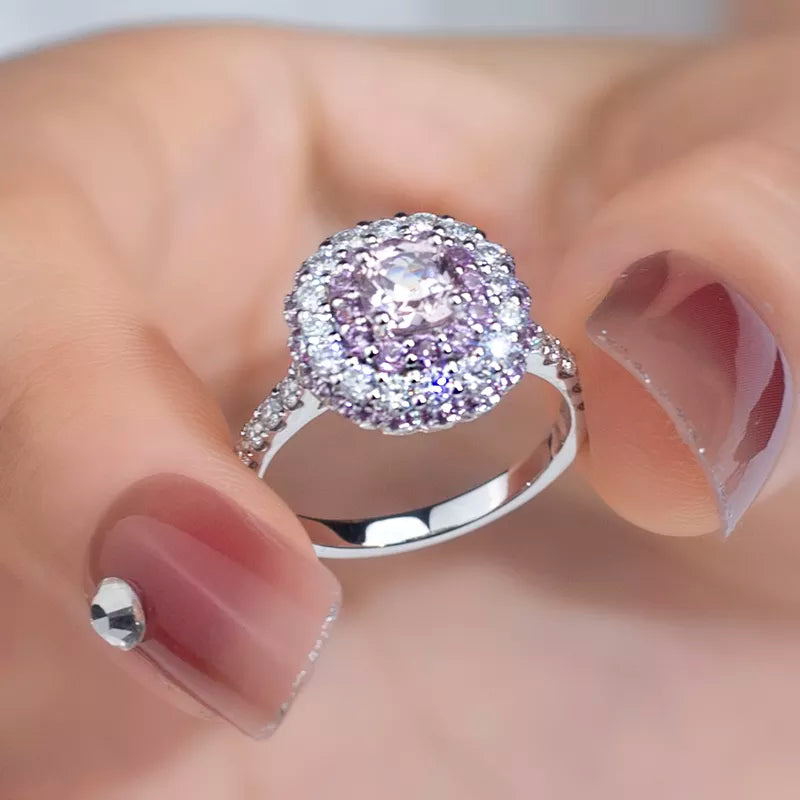 14k Solid Gold Pink Sapphire Engagement Ring
