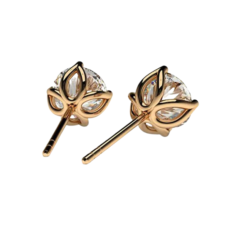 Elegant 18k Gold Diamond Studs Earrings
