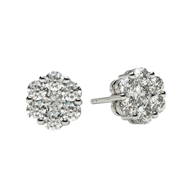 Luxury 18k Gold Dazzling Diamond Studs Earrings