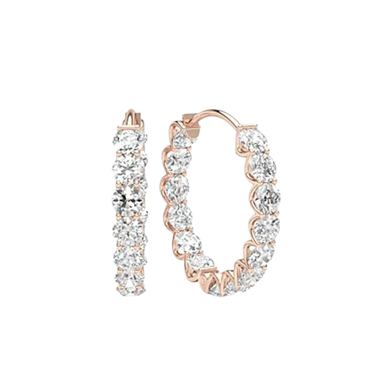 Elegant Diamond Hoop Earrings