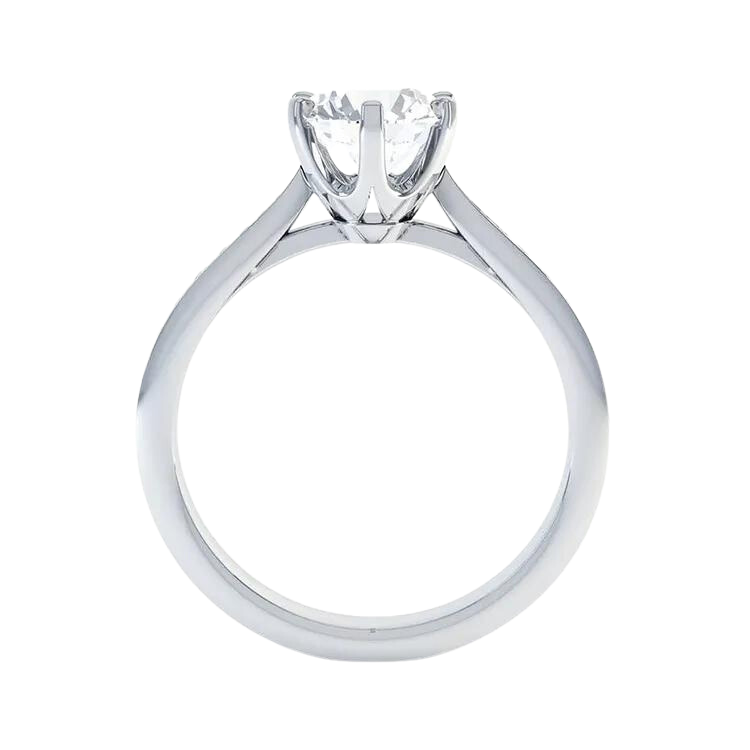 Designer 18k Gold Round Brilliant Cut Lab Grown Diamond Engagement Ring