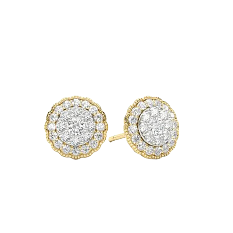 Elegant Round Brilliant Cut Diamond Stud Earrings