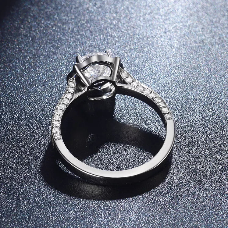 Designer Diamonds Engagement Ring 18k Solid White Gold