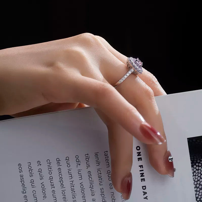 14k Solid Gold Pink Sapphire Engagement Ring