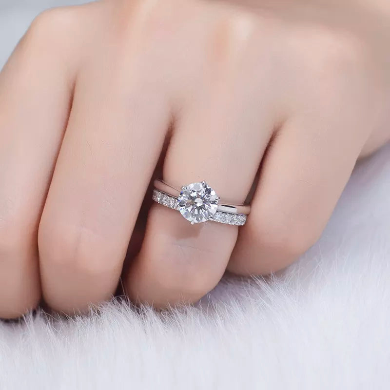 14k Gold Lab Diamond Engagement Ring Set