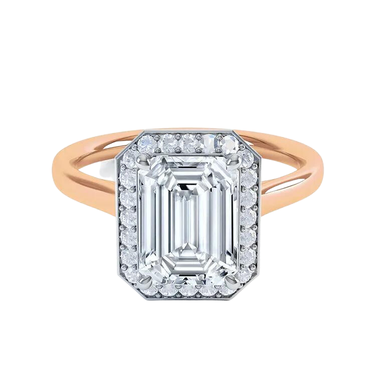 Fancy Emerald Shape Lab Grown Diamond Engagement Ring