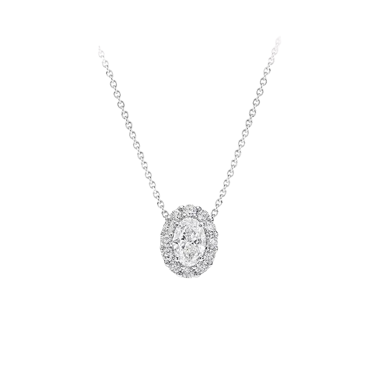 Luxurious Oval Cut Diamond Necklace